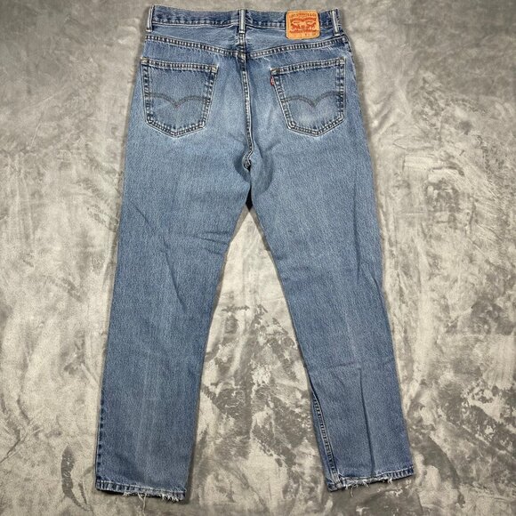 Levis 550 Straight Leg Denim Jeans Medium Wash Cotton Classic Fit Mens 34x32 - Picture 2 of 11